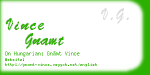 vince gnamt business card